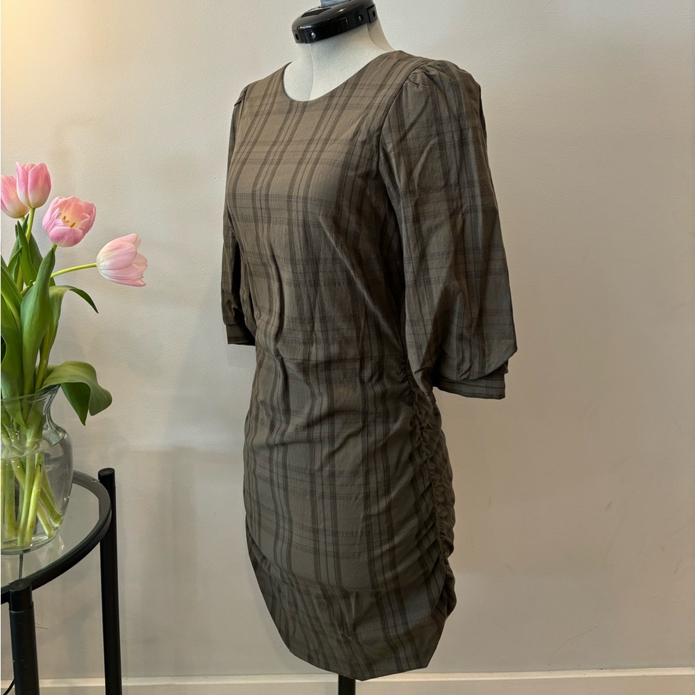 Zara Brown Plaid Mini Dress